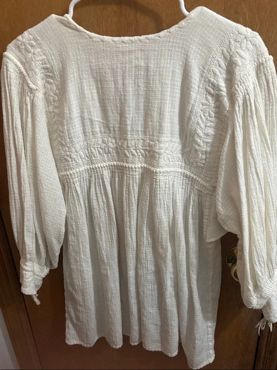 Free People Cream Textured Peasant Tunic - Picture 2 of 2